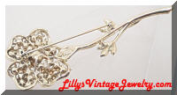 Vintage CORO AB Yellow Rhinestones Flower Brooch