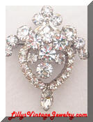DeLizza Elster Clear rhinestones shield brooch