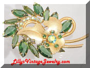 DeLizza Elster Green leaf Juliana Brooch