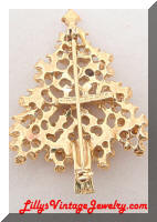 Vintage EISENBERG Jeweled Christmas Tree Brooch