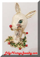 Vintage GERRY's Rudolph The Reindeer Brooch