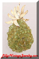 Vintage Peridot Chunks Pineapple Brooch