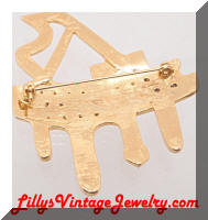 Contemporary Golden Grand Piano Large Brooch