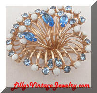 Hattie Carnegie Fireworks Rhinestones Shoulder Vintage Brooch