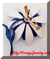 Vintage HEDY Hedison Enamel Flower Brooch