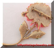 vintage J.J. Rose Flower Lady Bug Brooch
