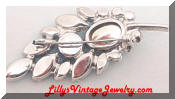 DeLizza & Elster blue rhinestones leaf brooch