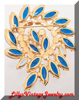 DeLizza and Elster JULIANA Blue Rhinestones Comma Brooch