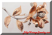 Vintage KRAMER New York Golden Rose Brooch