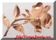 Vintage KRAMER New York Golden Rose Brooch