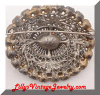 LN Pink rhinestones enamel brooch