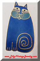 Vintage Laurel Burch Enamel Cat Brooch