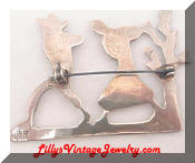 Mexico Silver couple walking brooch