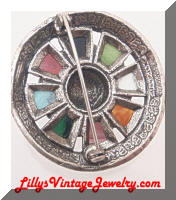 Vintage MIRACLE Multi Stones Celtic Brooch
