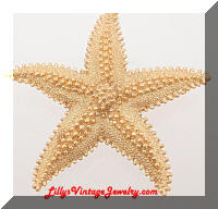 Vintage MONET Golden Starfish Brooch