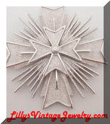 Monet Silver Maltese Cross Brooch