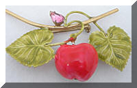 Original By ROBERT Enamel Apple Fruit Brooch