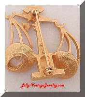 PIM Scales rhinestone pearl brooch