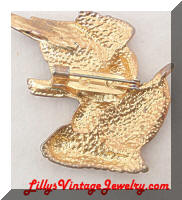 Vintage Enamel Eagle Flag Brooch