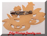 Vintage Carved Celluloid Fish Brooch