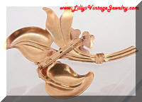 Vintage Retro Modern Golden Flowers Brooch