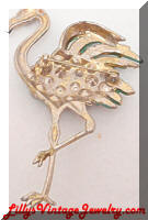 Vintage Flamingo Pastel Rhinestones Brooch