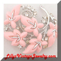 vintage Star Pink Plastic leaves brooch