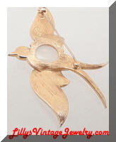 Vintage TRIFARI Fantasy Bird in Flight Moonstone Brooch