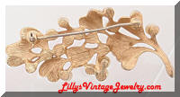 Vintage TRIFARI Golden Pearls Rhinestones Branch Brooch