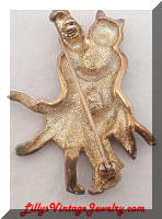 Vintage Enamel Waltz Dancing Cats Brooch