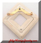 white square cabochons ab rhinestones brooch
