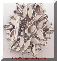 Gray silver black AB rhinestones brooch