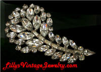 Vintage Quality Sparkling Rhinestones Comma Brooch