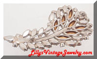 Vintage Quality Sparkling Rhinestones Comma Brooch