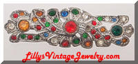 Vintage Multi Colored Rhinestones Brooch