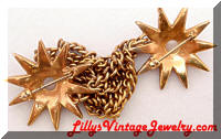 Vintage faux Opals Rhinestones Stars Chatelaine Pins