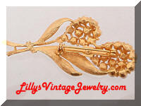 Vintage Pearls Golden Floral Brooch
