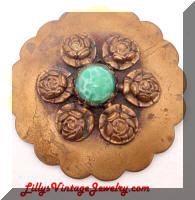 Vintage Flower Shield Brooch