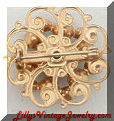 green rhinestones brooch