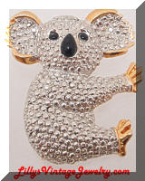 Contemporary Silvertone Goldtone Koala Bear Brooch