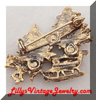 Vintage Horse Drawn Christmas Sleigh Brooch