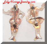 Vintage Medieval Court Dancers pair Brooches