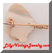 carved mother of pearl monogramed E Pin