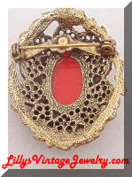 Vintage Orange Cab Brooch