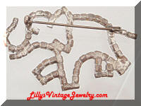 Patriotic GOP Rhinestones Elephant Vintage Brooch