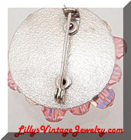 Vintage Pink AB Crystals Cluster Brooch