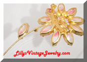 pinkgiver rhinestones flower brooch
