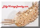 Pink AB Rhinestones Vintage Leaf Brooch