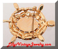 Vintage Pink Rhinestones faux Opal Turtle Brooch