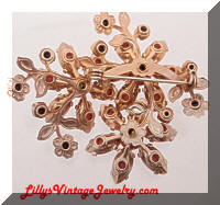 Pink Cabs AB Rhinestones Vintage Flowers Brooch